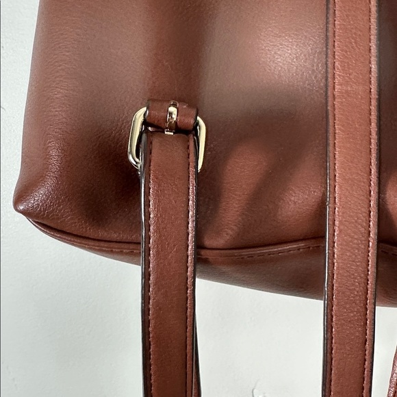 Kelly & Katie Elegant Brown Cognac Faux Leather Backpack - Picture 3 of 10